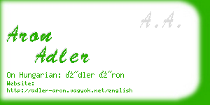 aron adler business card